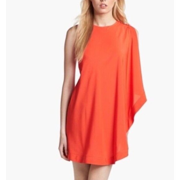 Ted Baker Dress 4 Stretch Red Orange Career Church 10 Large $295 - Picture 10 of 12